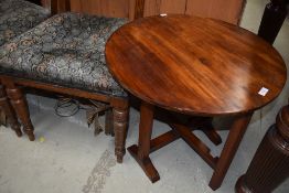 An Arts and Crafts style mahogany folding table frame, similar to those seen by Simpson, possibly