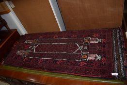 An antique middle eastern style Turkish rug or carpet bag having been hand woven