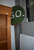 A genuine vintage stop and go crossing sign