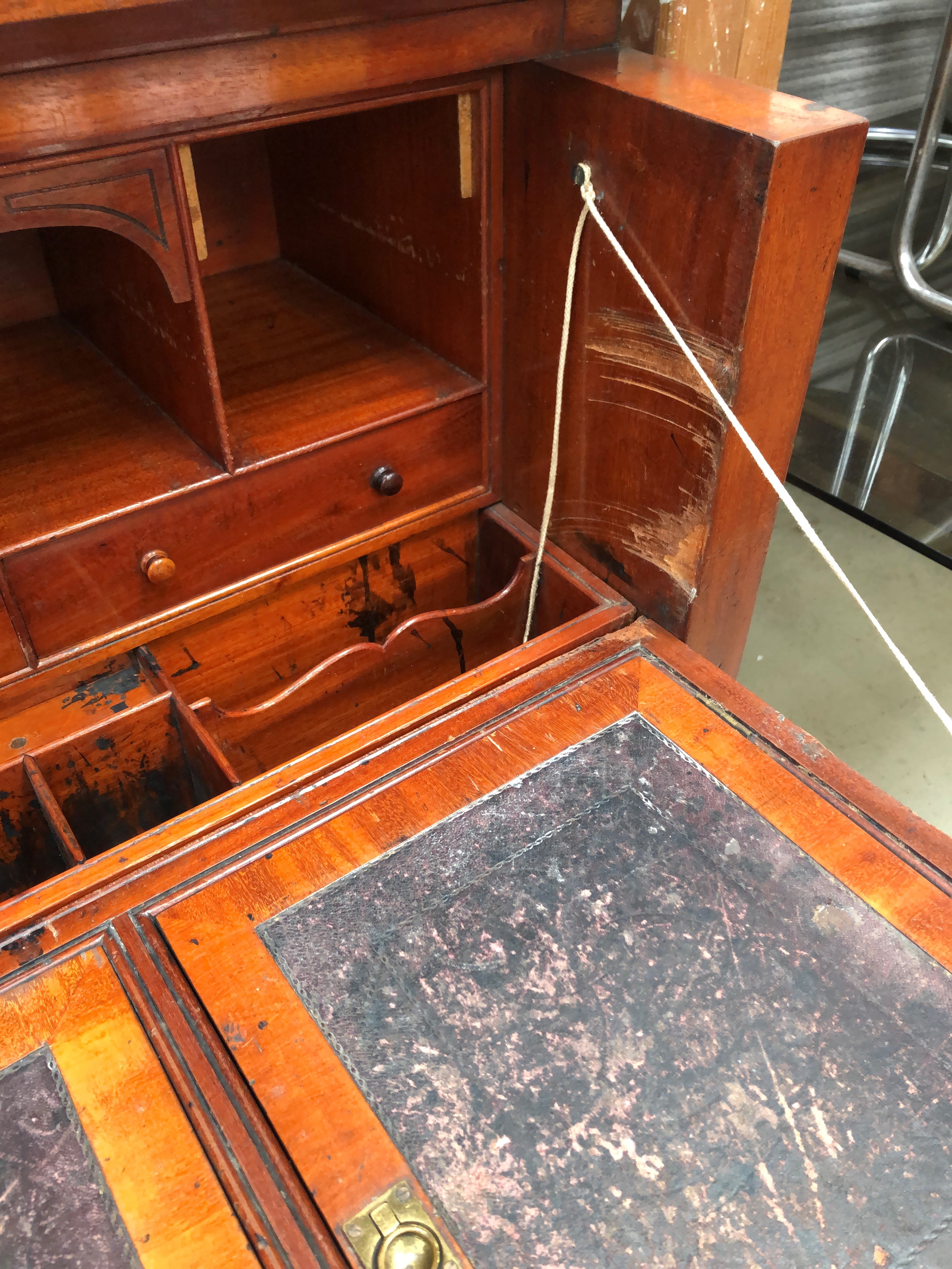 An impressive early Victorian mahogany secretaire desk having well fitted interior and double - Image 7 of 7