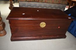 A reproduction hardwood bedding chest, width approx. 82cm