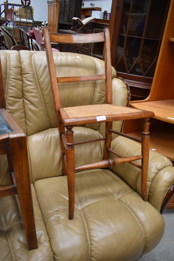 A Victorian stained frame cane seated bedroom chair