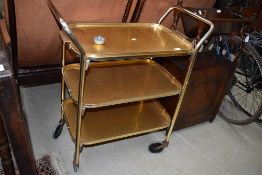 A vintage metal tea trolley