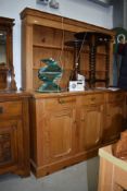 A natural pine dresser, approx width 158cm, height 183cm, depth 53cm