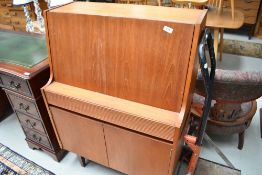A vintage teak bureau, some damage to drawer interior, should be easy fix