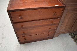 A low modern chest of four drawers