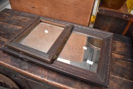 Two early 20th Century oak framed mirrors