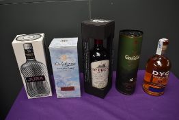 Five bottles of Whisky, Jura 10 Year old 40% 70cl, Dalwhinnie Winters Gold 43% 70cl, Te Bheag