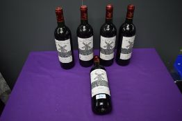 Five bottles of 1996 Chateau Tour Haut-Caussan, Cru Bourgeois Medoc, France 13% 750ml