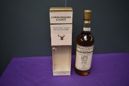 A bottle of Connoisseurs Choice Highland Single Malt Scotch Whisky, distilled in 1976 at Banff