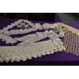 A selection of vinatge lace, crotchet and tatting.