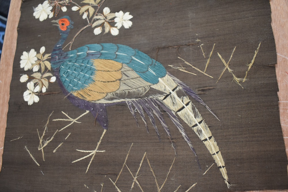 A collection of antique embroidered Chinese panels, exquisite needlework but very fragile. - Image 7 of 7