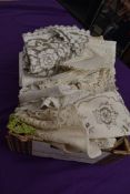 A large quantity of crotchet, lace, tatting and more, mats,doilies and more.