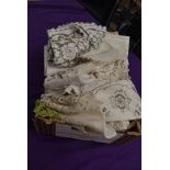 A large quantity of crotchet, lace, tatting and more, mats,doilies and more.