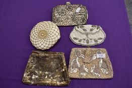 A collection of vintage beaded and sequinned evening bags,mainly 1930s and 40s.