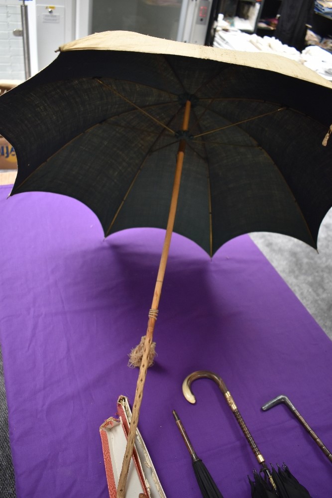 A collection of antique umbrellas, one bearing hallmark to handle. - Image 5 of 6