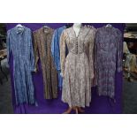 A selection of vintage and retro Ladies Liberty of London dresses and skirt suits,in a variety of