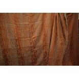 A stack of wonderful vintage curtains in vibrant orange,around late 50s/60s, also included are