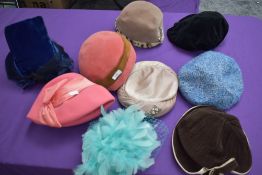 A mixed lot of ladies vintage hats,predominantly 1940s to 60s.