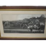 An engraving, The Bowlers, C19th, 38 x 75cm, plus frame and glazed