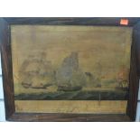 A print, The St Fiorenzo, galleon C19th, 34 x 44cm, plus frame