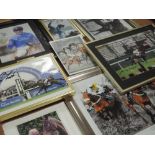 A selection of horse racing photographic ephemera, inc Ltd Ed signed, Frankie Dettori, num 297/1000,