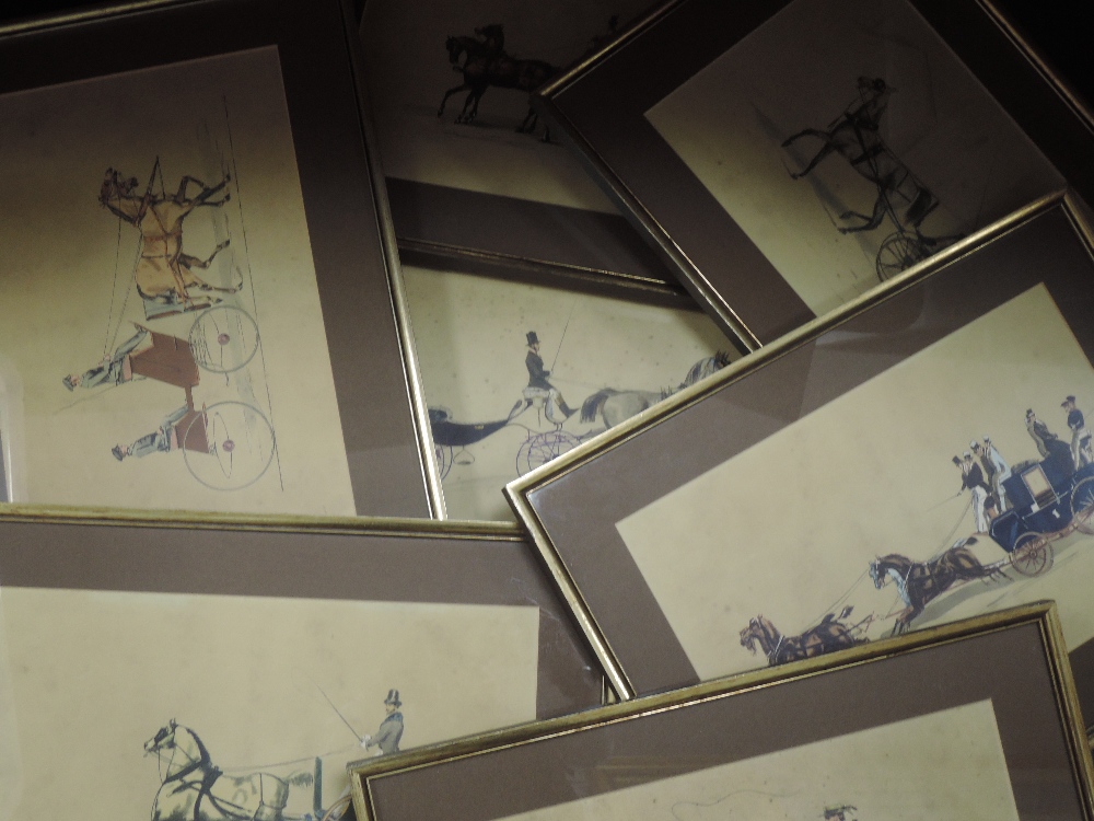 A set of twelve prints, after Carl, horse and carraiges, each 25 x 39cm, plus frame and glazed - Image 3 of 3