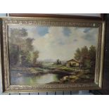 An oil painting, Karl Gatermann, landscape vista, signed and attributed verso, 60 x 90cm, plus