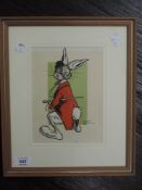 A print, after, Rowntree, March hare, 20 x 15cm, plus frame and glazed