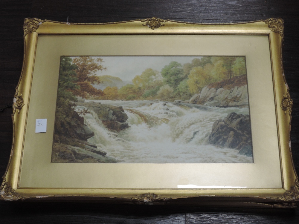 A pair of watercolours, Sidney P Winder, river landscapes, signed and dated 1917, each 29 x 45cm, - Image 2 of 2