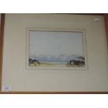 Two watercolours, D Baird Murray, seascape with distant battleships, one signed, each 18 x 26,