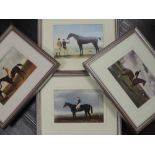 A set of four re-prints, horse racing interest, inc after Lacretelle, Harvester with Arthur Yates