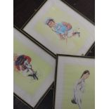 Three prints, after Ireland, Racing Characters, 33 x 26cm, plus frame and glazed