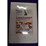 A vintage garage wall chart for Crane Fruehauf