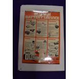 A vintage garage wall chart for Oldham battery service