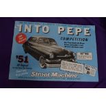 A vintage card advertising sign for Pepe Jeans and Ford Murcury