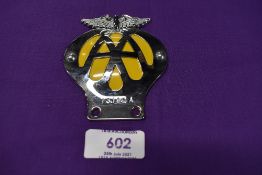 A small size motor cycle engine badge for the AA