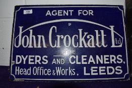 A genuine Vintage double sided enamel advertising sign for John Crockatt Leeds