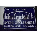 A genuine Vintage double sided enamel advertising sign for John Crockatt Leeds