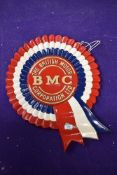 A genuine resin cast ribbon style sign for the BMC British Motor Corporation