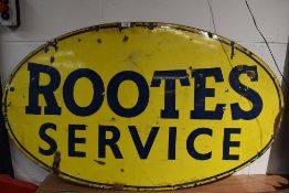 A genuine garage advertising sign for Rootes Service 120cm x 71cm