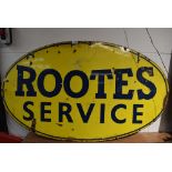 A genuine garage advertising sign for Rootes Service 120cm x 71cm