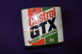 A vintage garage oil can for Castrol GTX 2.5litres