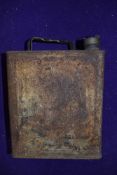 A vintage garage 1 gallon oil can for with Pratts top