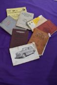 A selection of vintage ephemera and instruction manuals for Hillman Commer and Dodge etc