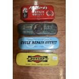 Four cycle or bicycle repair kits including Halfords and Dunlop