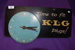 A K.L.G Spark plugs clock.