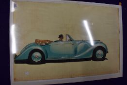 A reproduced print after Hanking concept car an art deco style
