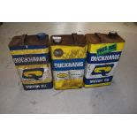 Three garage oil cans for Duckham's