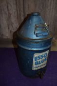 A large Esso Blue Paraffin five gallon tank with lid